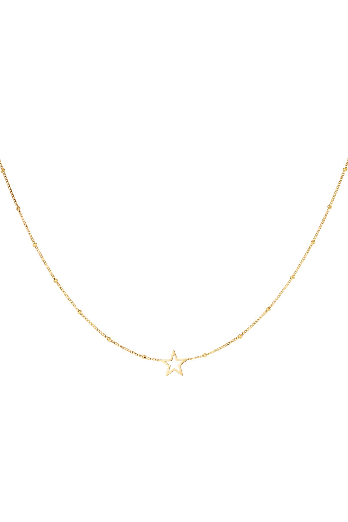 Minimalistic necklace open star Gold Color Stainless Steel