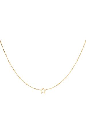 Minimalistic necklace open star Gold Stainless Steel h5 