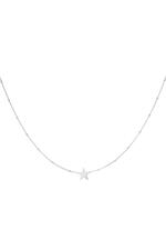 Silver / Stainless steel necklace star Silver 