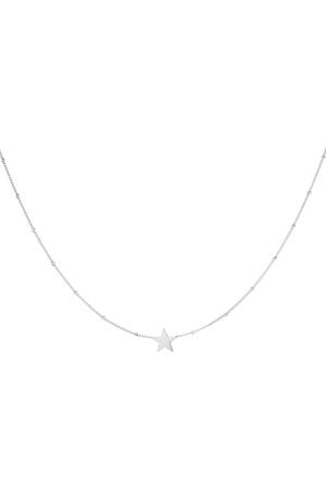 Stainless steel necklace star Silver h5 