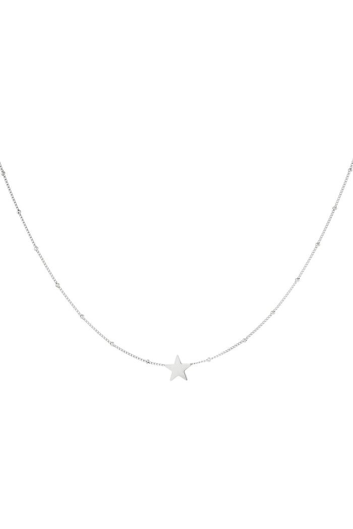 Stainless steel necklace star Silver 