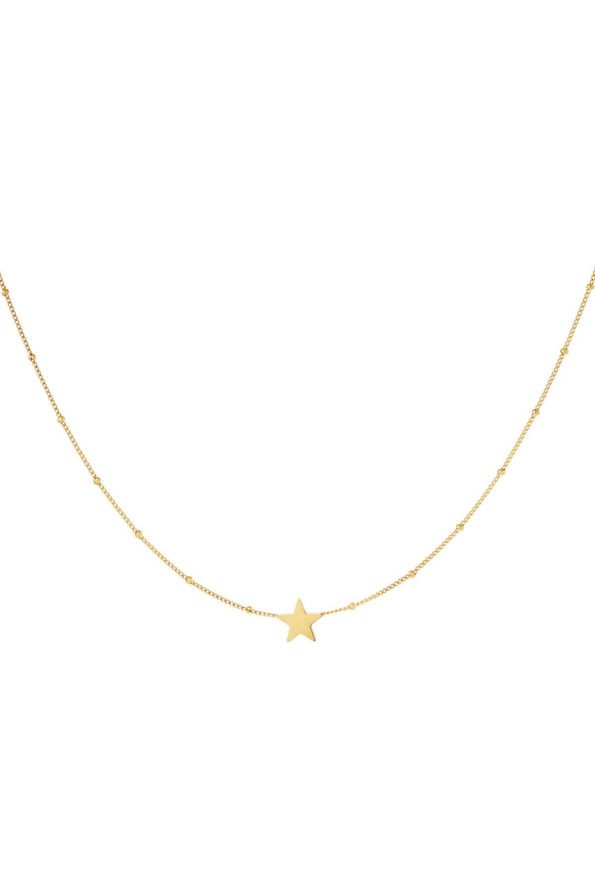 Stainless steel necklace star Gold color 2