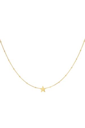 Stainless steel necklace star Gold h5 