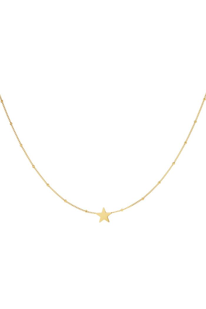 Stainless steel necklace star Gold 