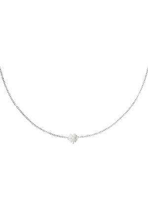 Stainless steel necklace clover Silver h5 
