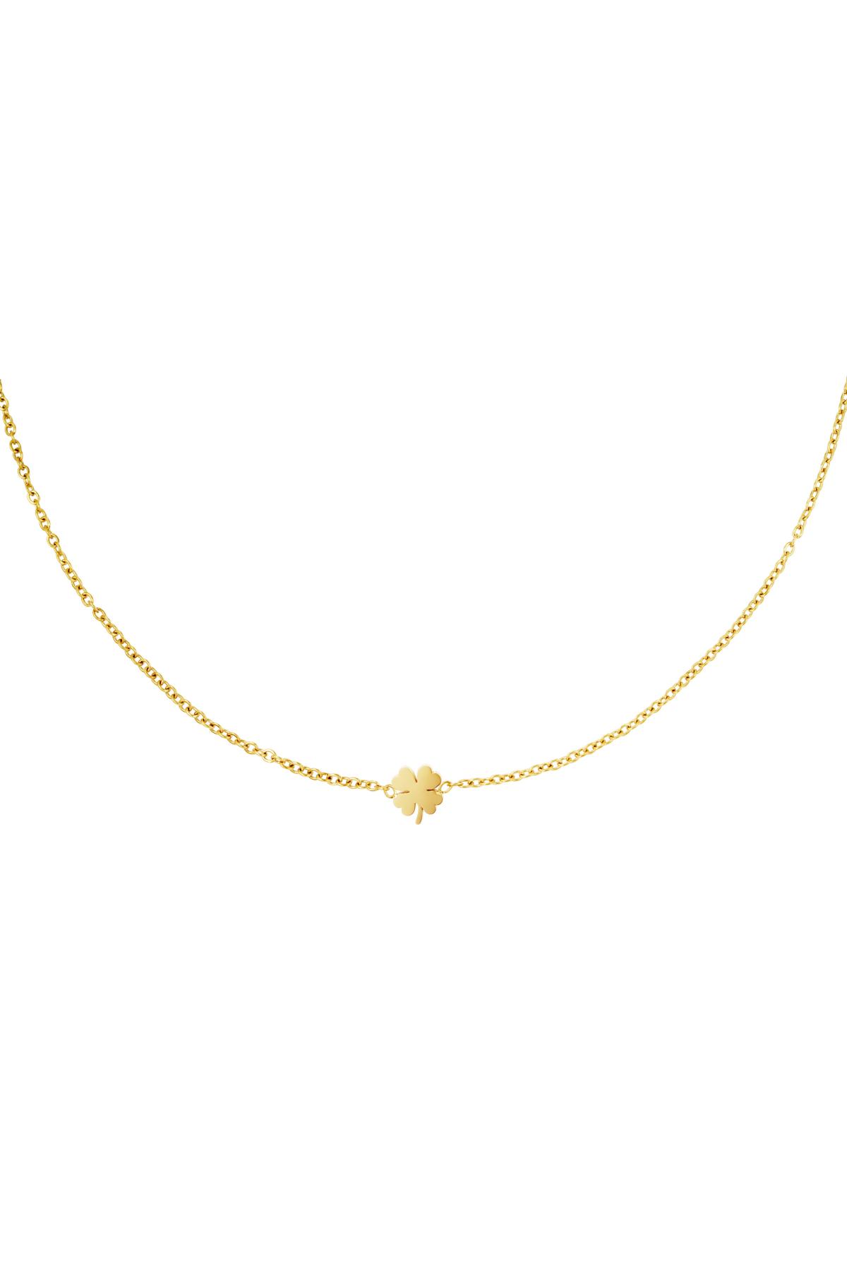 Stainless steel necklace clover Gold color