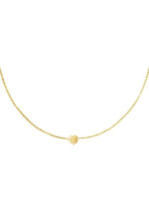 Stainless steel necklace clover Gold h5 