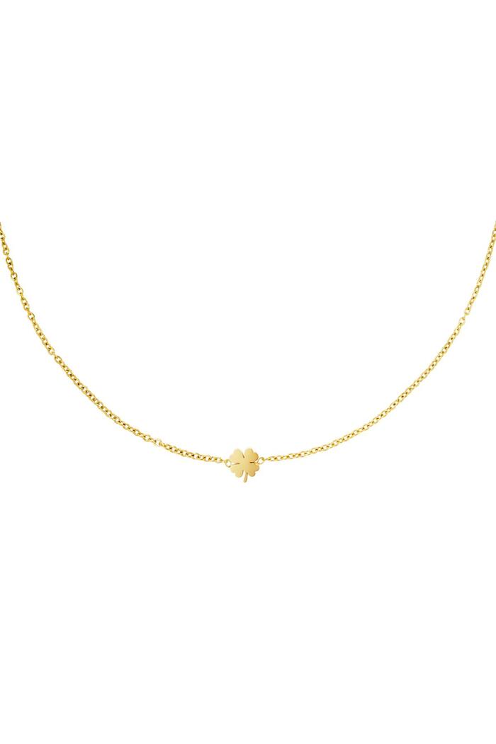 Stainless steel necklace clover Gold 