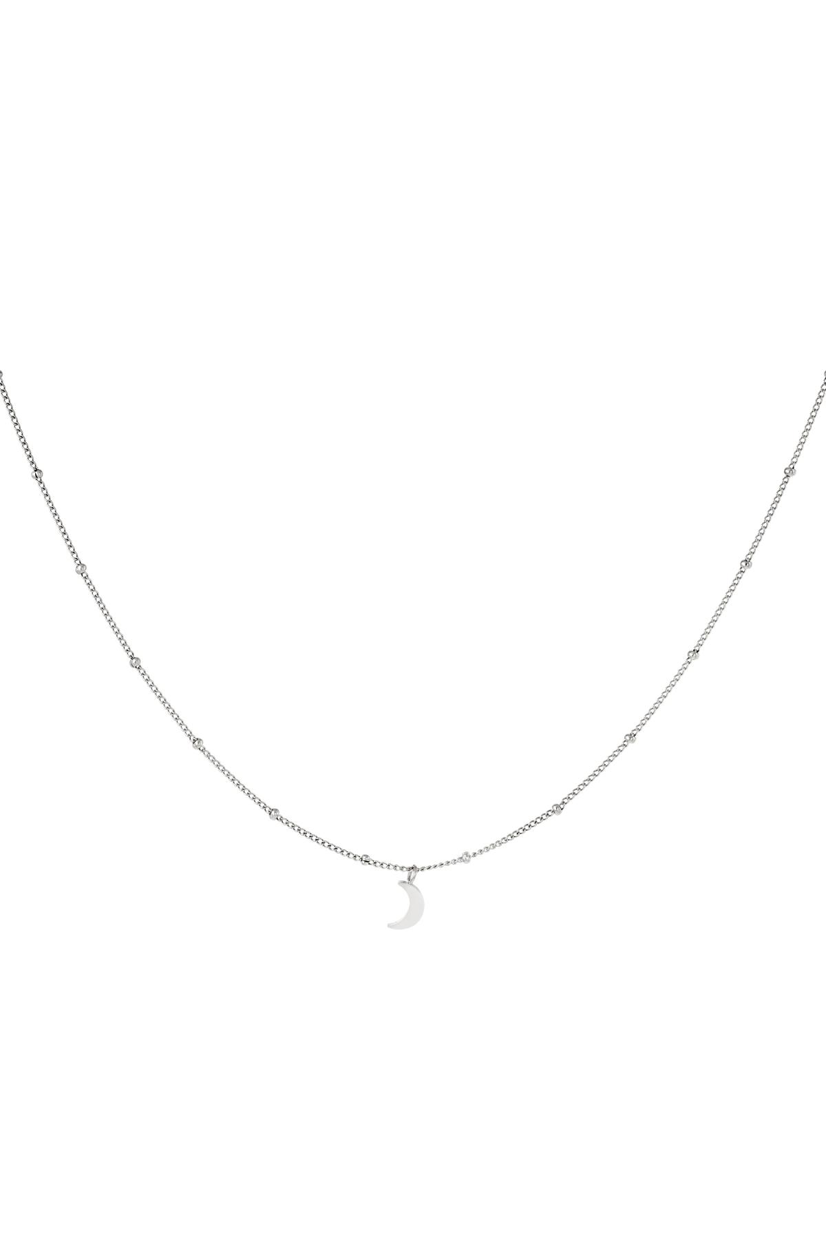 Stainless steel necklace Half Moon Silver color