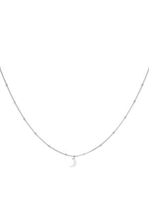 Stainless steel necklace Half Moon Silver h5 