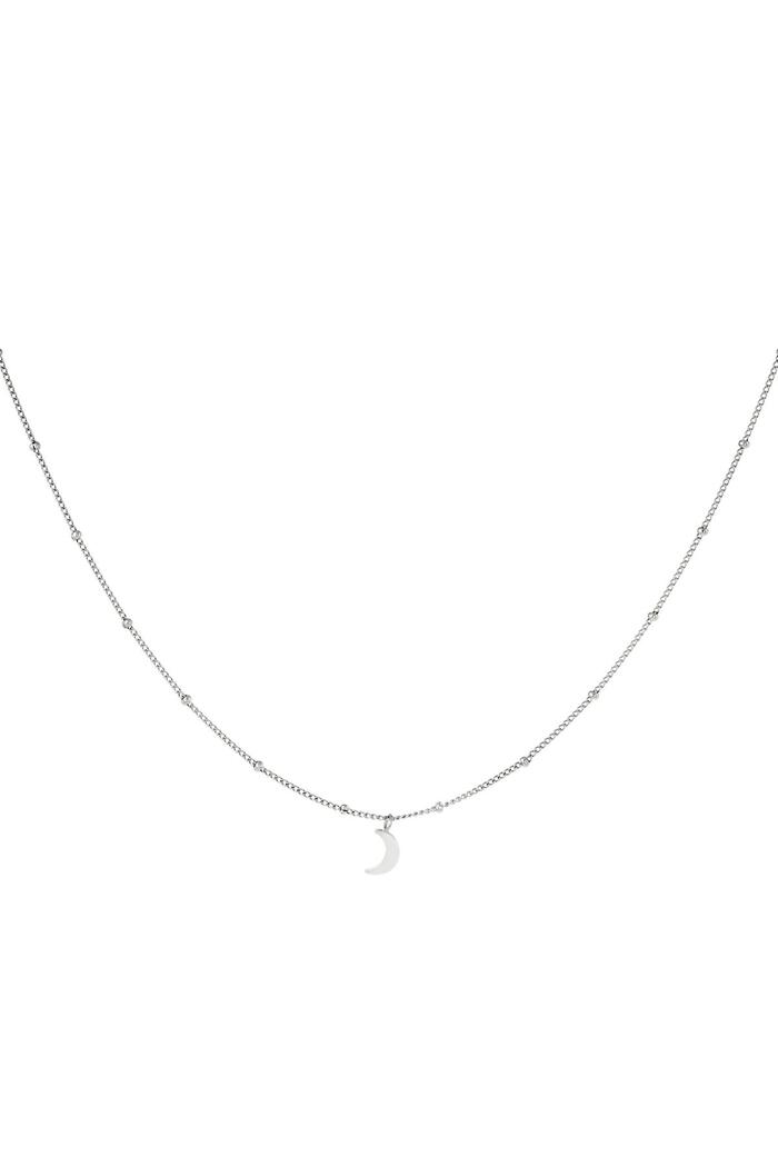 Stainless steel necklace Half Moon Silver 