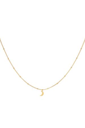 Stainless steel necklace Half Moon Gold h5 