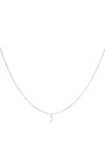 Silver / Minimalistic necklace open moon Silver Stainless Steel 