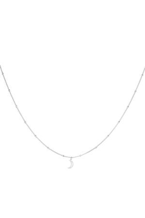 Minimalistic necklace open moon Silver Stainless Steel h5 