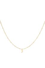Gold / Minimalistic necklace open moon Gold Stainless Steel Picture2