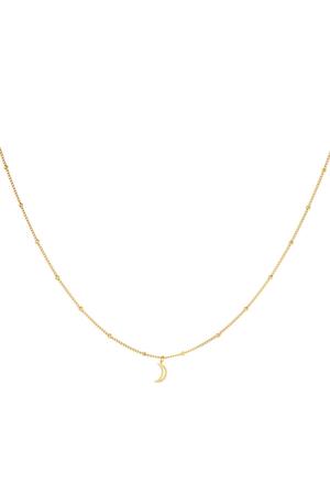 Minimalistic necklace open moon Gold Stainless Steel h5 