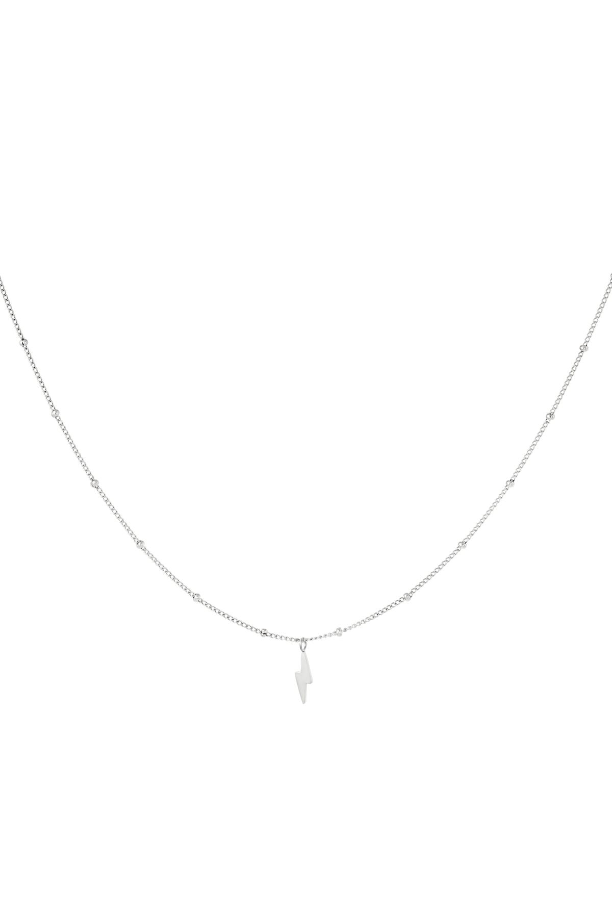 Necklace bolt of lightning Silver Stainless Steel h5 