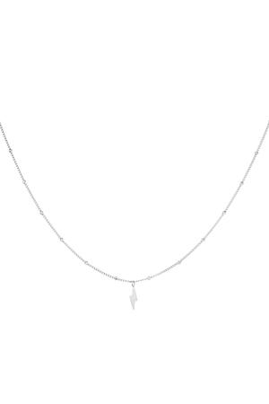 Necklace bolt of lightning Silver Stainless Steel h5 