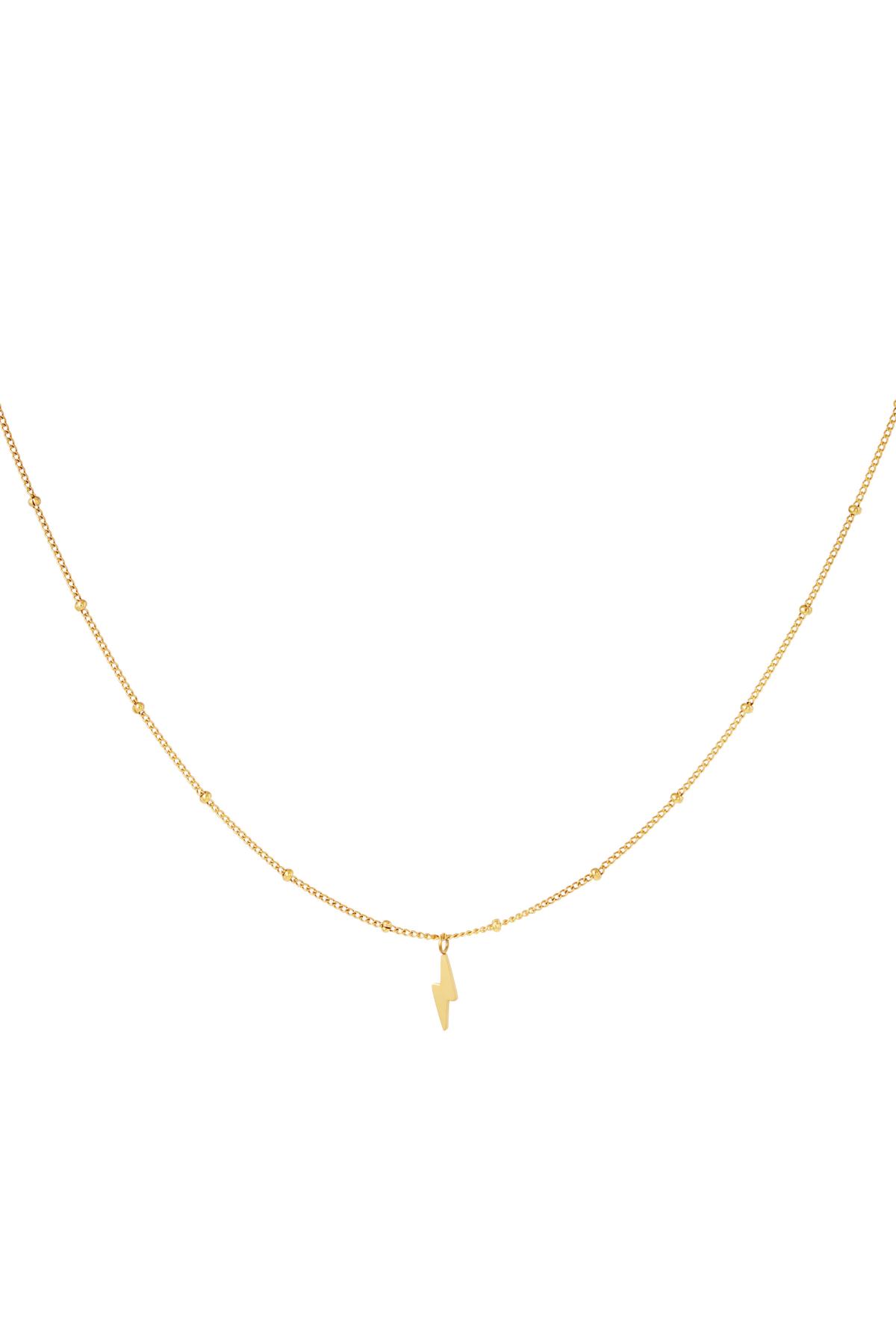 Gold / Necklace bolt of lightning Gold Stainless Steel Picture2