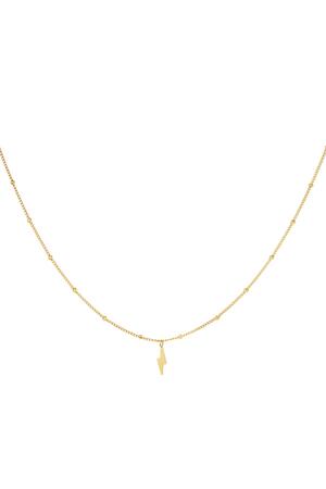 Necklace bolt of lightning Gold Stainless Steel h5 
