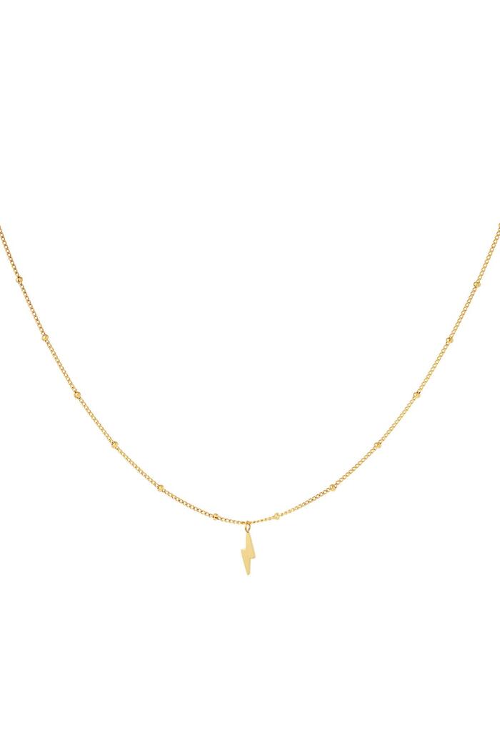 Necklace bolt of lightning Gold Stainless Steel 