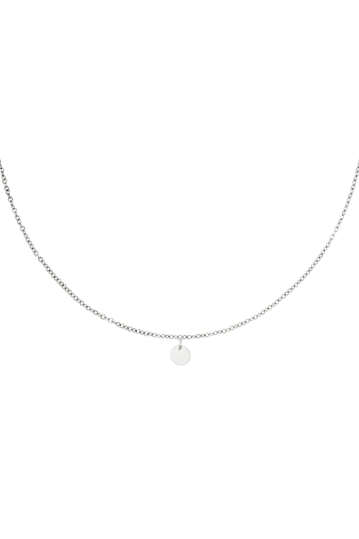 Silver / Necklace with little circle pendant Silver Stainless Steel 