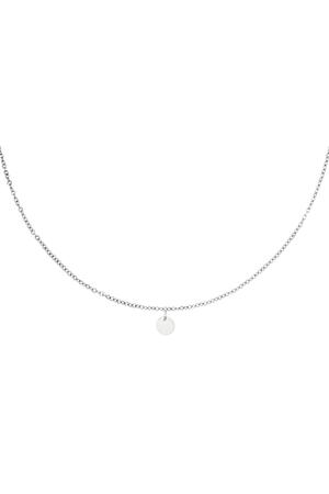 Necklace with little circle pendant Silver Stainless Steel h5 