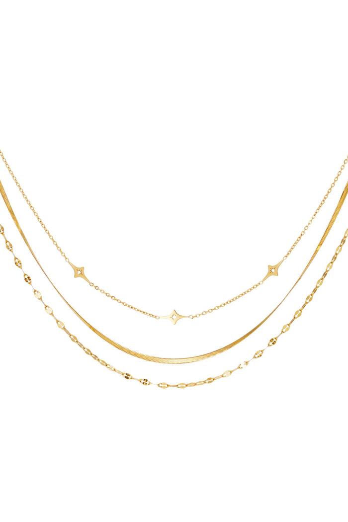 Multi-layered necklace Gold Stainless Steel 