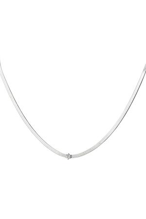 Stainless steel necklace with little flower Silver h5 