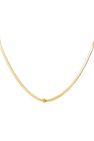 Stainless steel necklace with little flower Gold h5 
