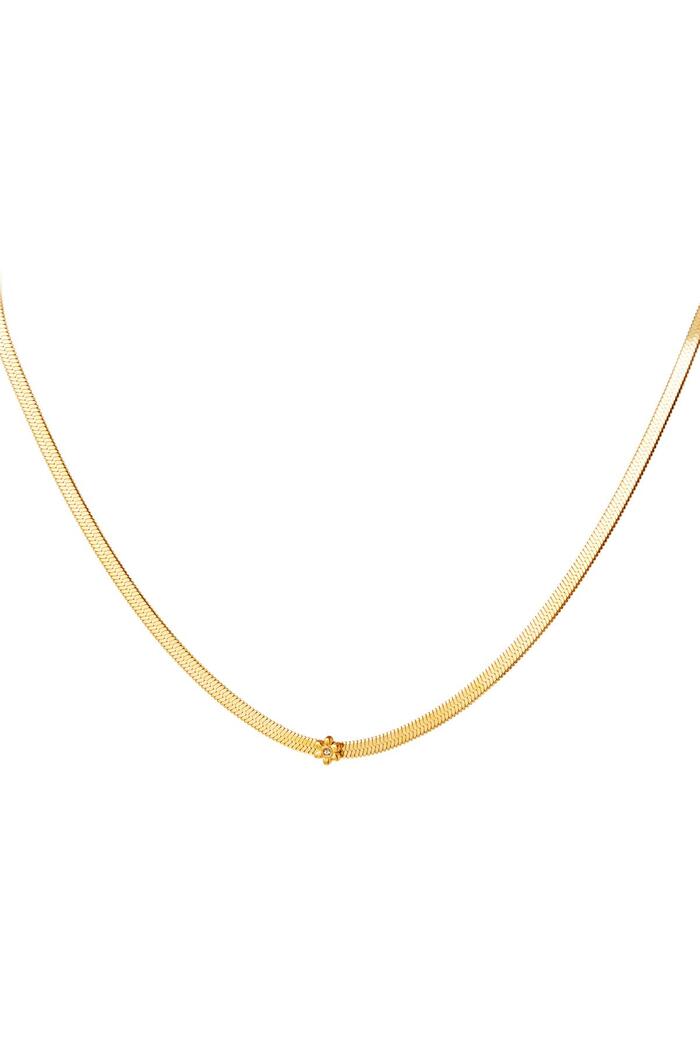 Stainless steel necklace with little flower Gold 
