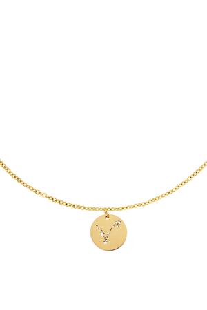 Necklace zodiac sign Aries Gold Stainless Steel h5 Picture3