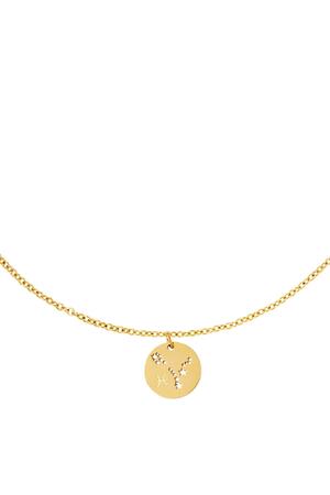 Collana zodiaco Pesci Gold Stainless Steel h5 Immagine2