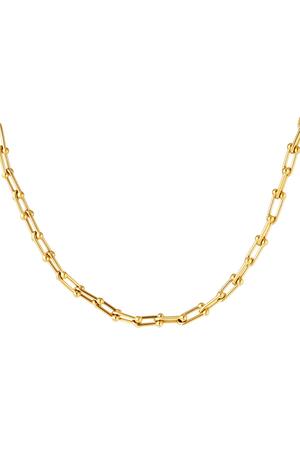 Necklace linked chain Gold Stainless Steel h5 