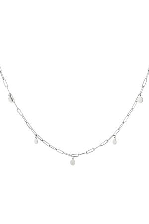 Stainless steel necklace confetti Silver h5 