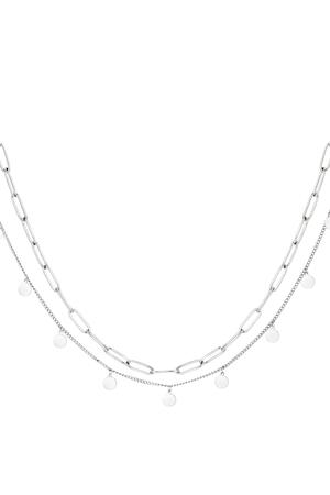 Double stainless steel necklace Silver h5 