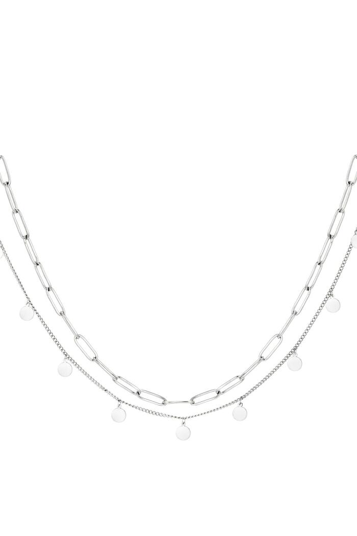 Double stainless steel necklace Silver 