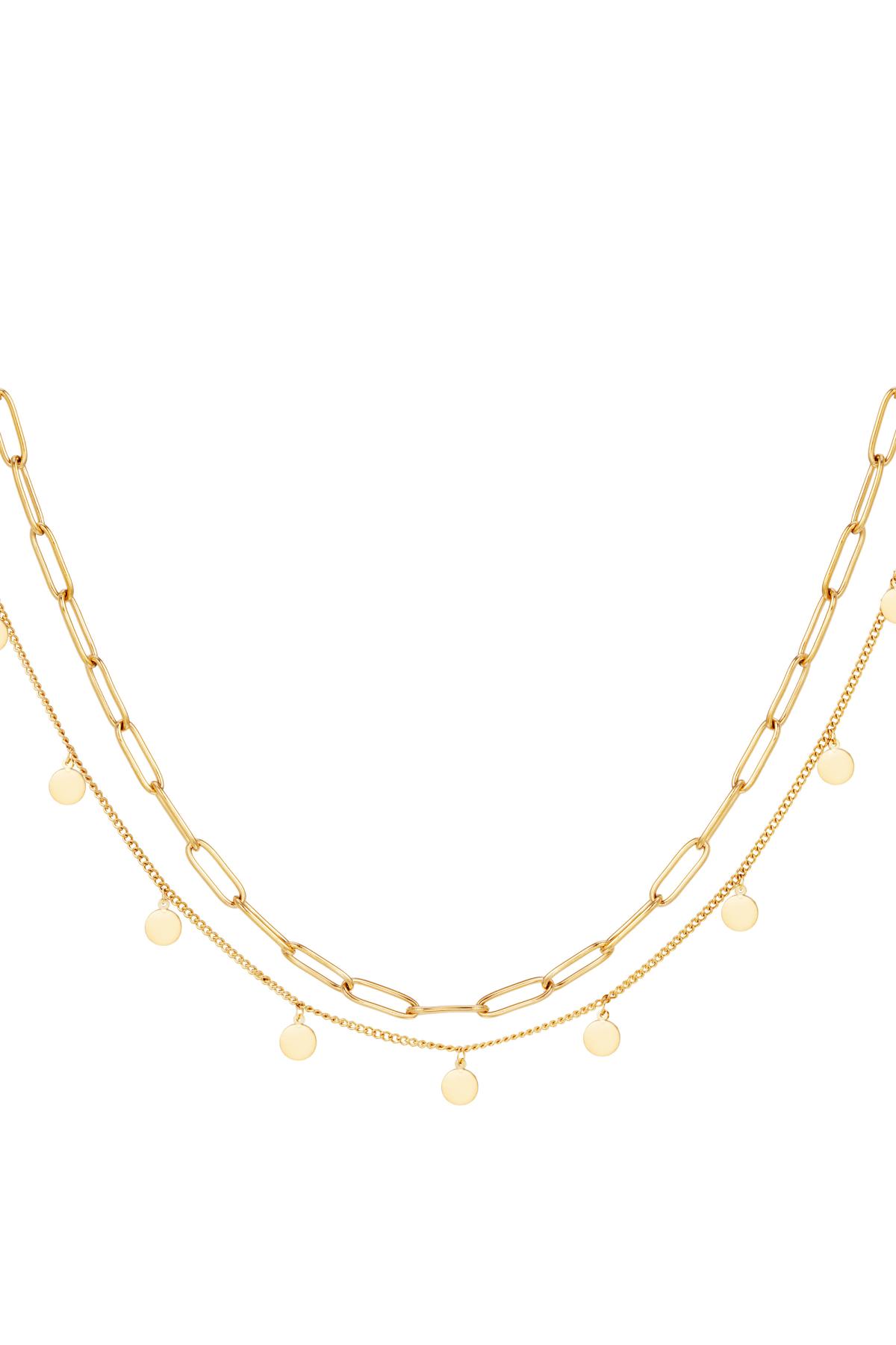 Gold / Double stainless steel necklace Gold Picture2