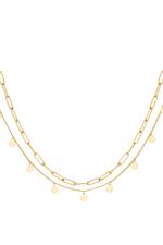 Gold / Double stainless steel necklace Gold Picture2