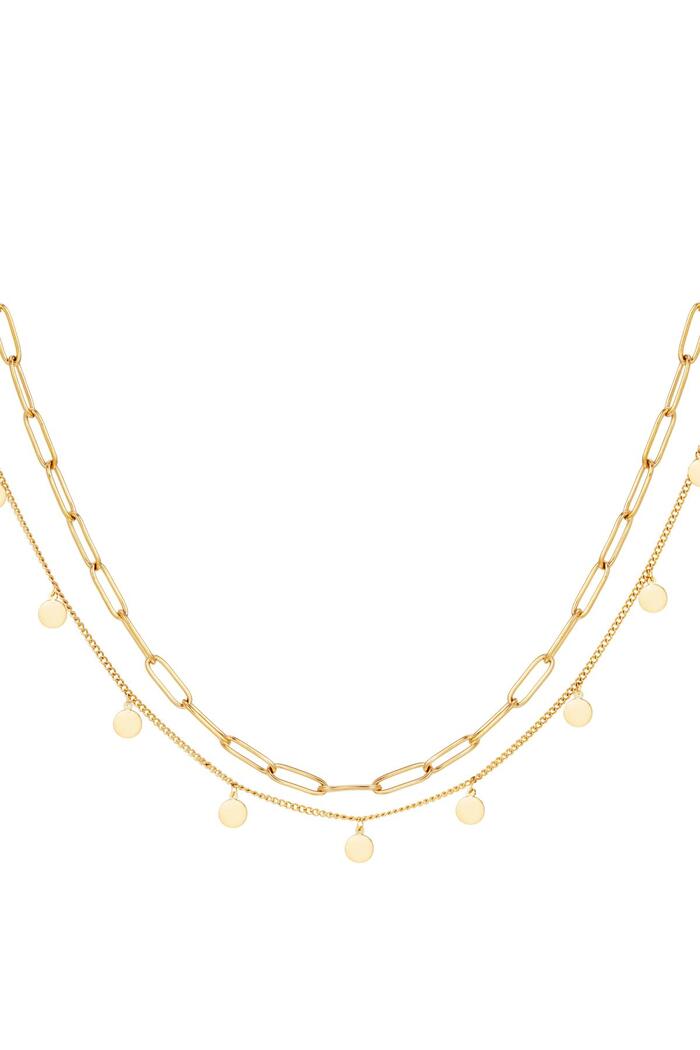 Double stainless steel necklace Gold 