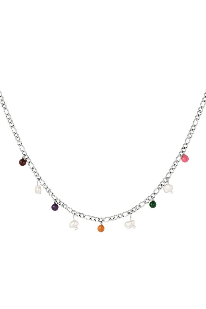 Necklace colored charms Silver Stainless Steel 
