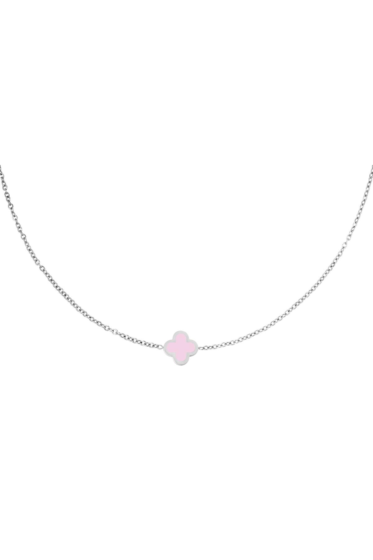 Lilac / Necklace colored clover Lilac Stainless Steel 