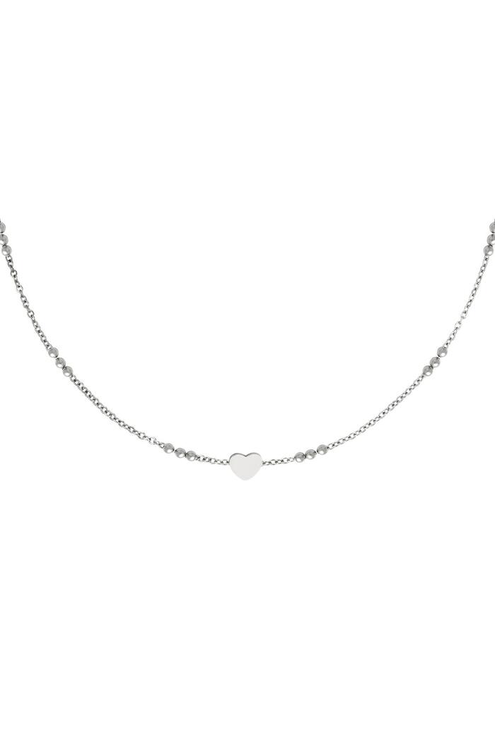 Stainless steel necklace heart Silver 