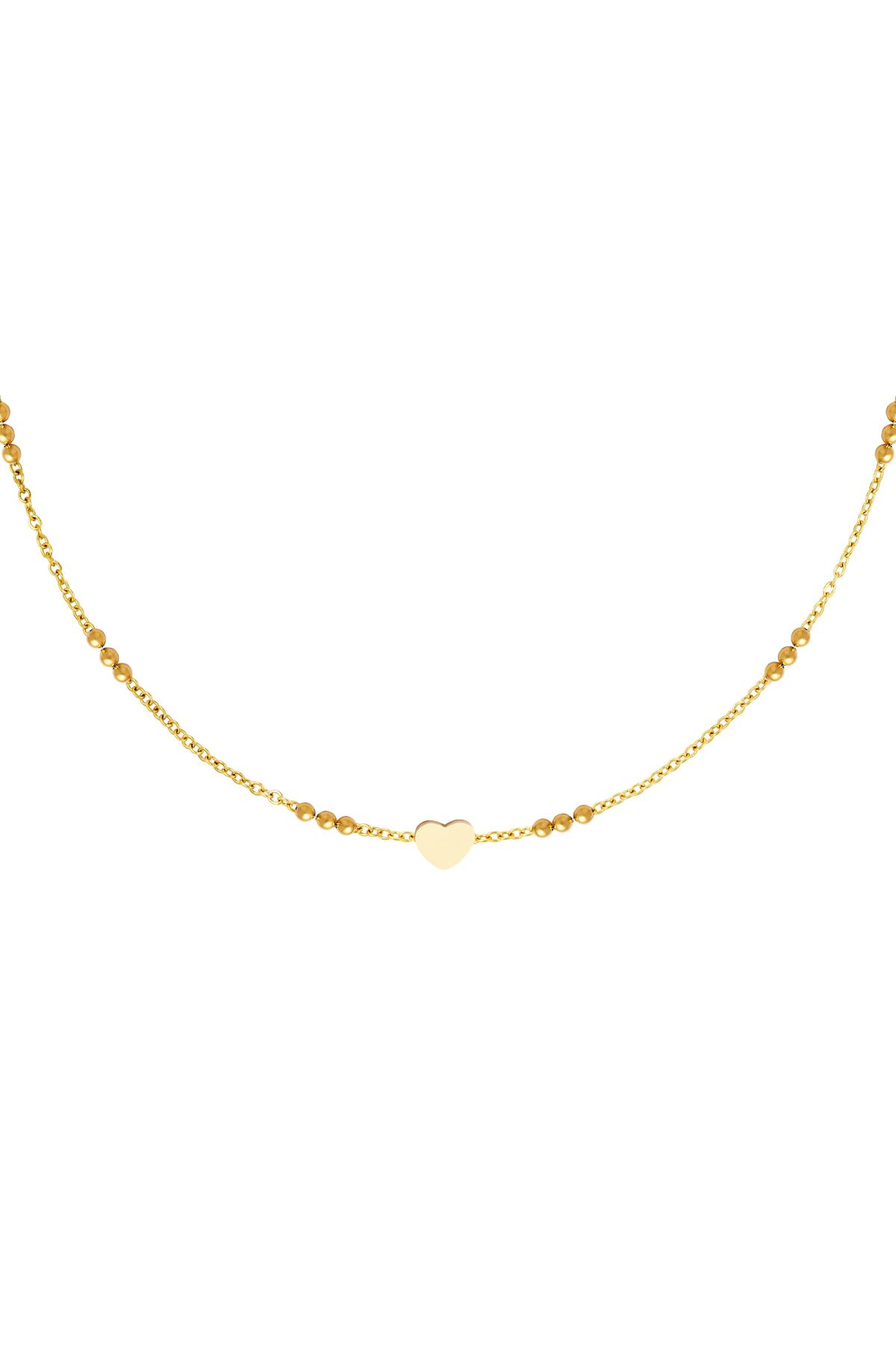 Edelstahlkette Herz Gold 2