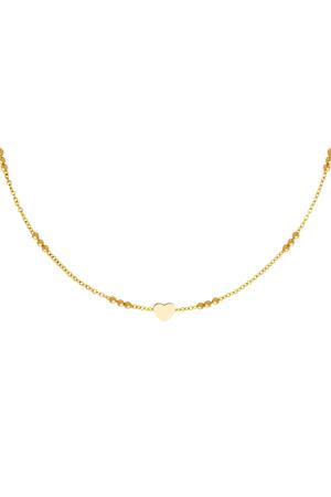 Corazón de collar de acero inoxidable Oro h5 