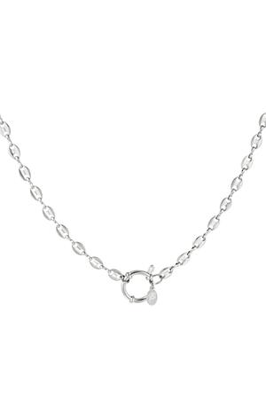 Stainless steel linked necklace Silver h5 