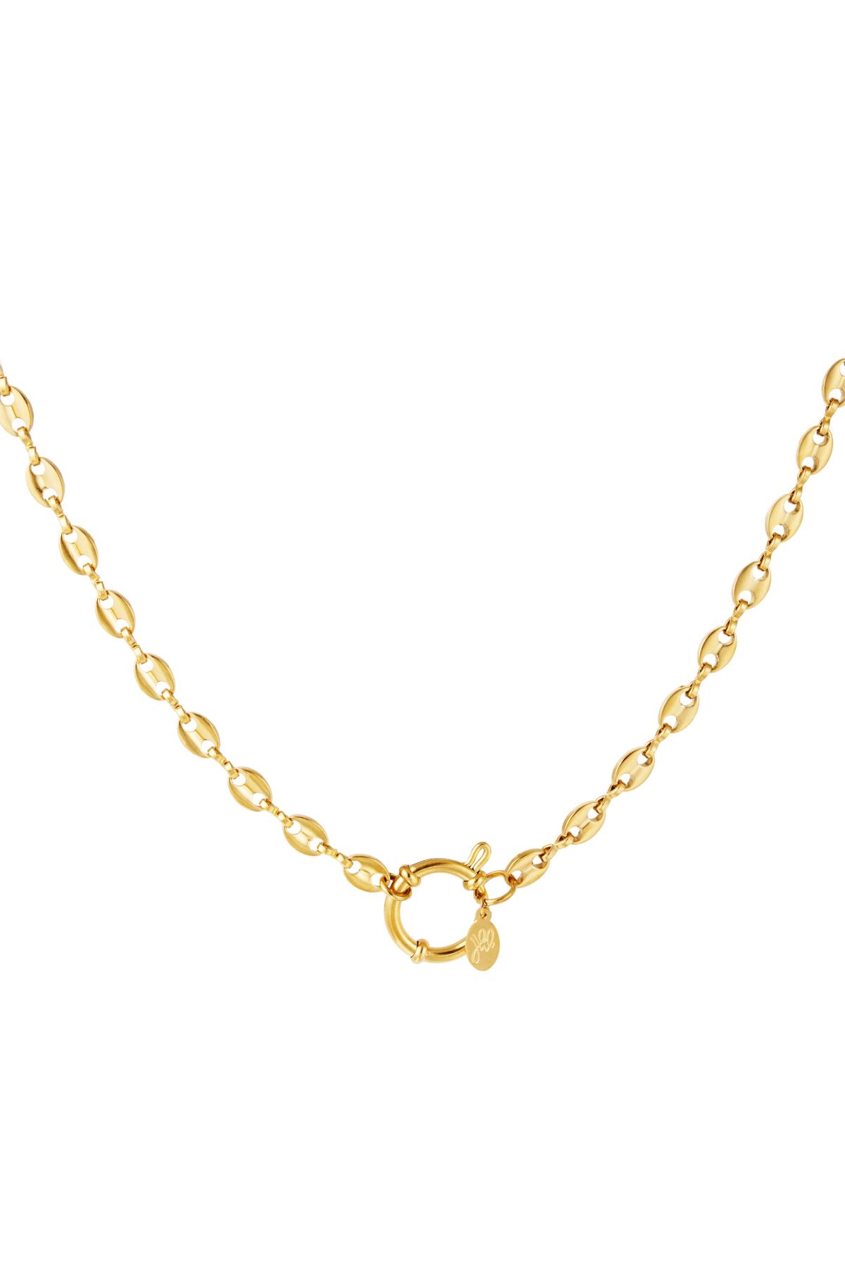 Stainless steel linked necklace Gold