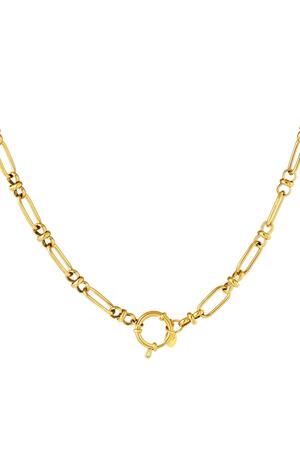 Halskette mit rundem Verschluss Gold Edelstahl h5 