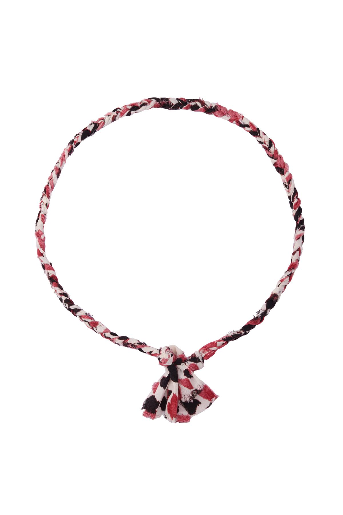 Necklace frayed fabric Coral Polyester h5 