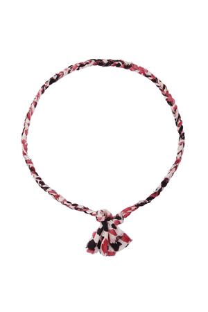 Necklace frayed fabric Coral Polyester h5 